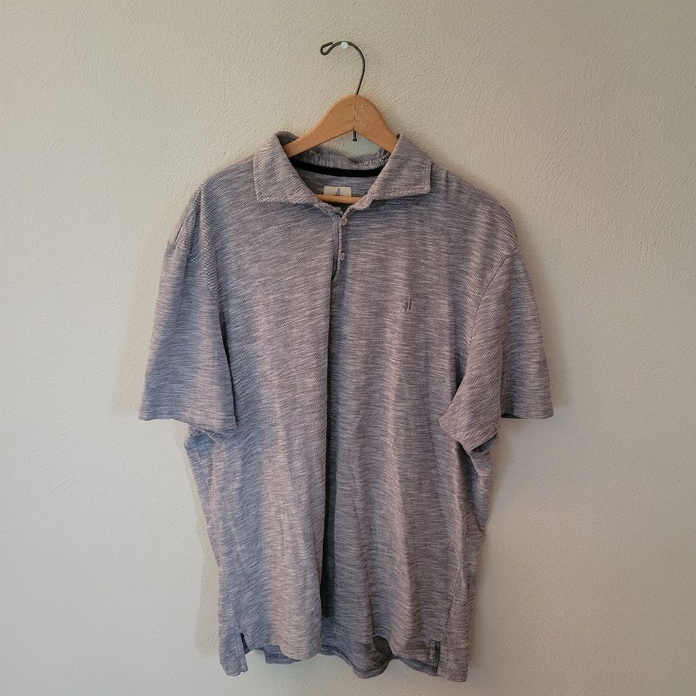 Johnnie-O Grey Pima Cotton Collared Polo Shirt Size XL